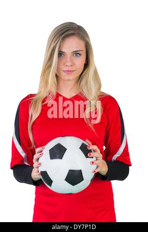 Assez fan de football en rouge Banque D'Images