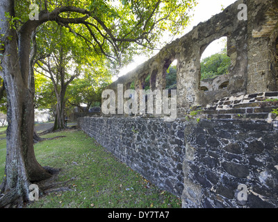 Caraïbes, Sainte-Lucie, ruines du Fort Rodney, Pigeon Island Banque D'Images