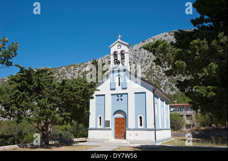 Église, Gornja Brela, Makarska Riviera, Dalmatie, Croatie Banque D'Images