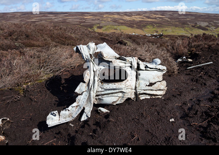 Débris d'une F.A.W Gloster Javelin Mk.5 XA662 qui s'est écrasé à Apedale près de Castle Bolton Wensleydale North Yorkshire UK Banque D'Images