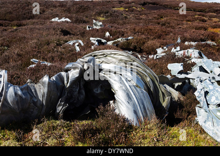Débris d'une F.A.W Gloster Javelin Mk.5 XA662 qui s'est écrasé à Apedale près de Castle Bolton Wensleydale North Yorkshire UK Banque D'Images