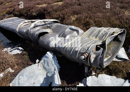 Débris d'une F.A.W Gloster Javelin Mk.5 XA662 qui s'est écrasé à Apedale près de Castle Bolton Wensleydale North Yorkshire UK Banque D'Images
