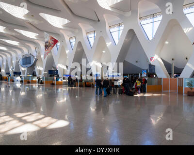 Hall de départ de l'aéroport de Marrakech, Marrakech, Maroc Banque D'Images