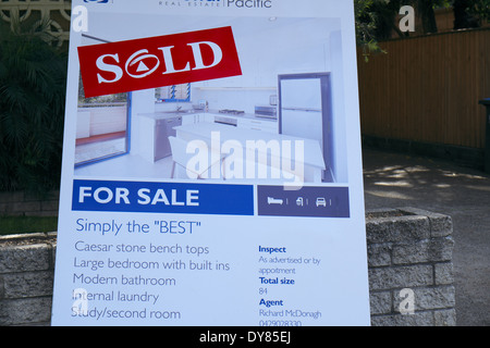 Propriété en vente/location/vendus dans Avalon sur la plages du nord de Sydney, Australie Banque D'Images