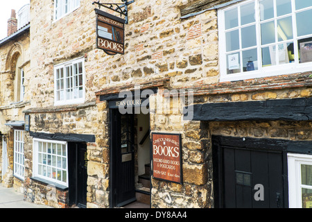 Maison normande 12C Juifs Maison réservez boutique livres façade extérieure des bâtiments Ville de Lincoln Lincolnshire UK GB Angleterre Banque D'Images