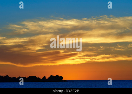 L'Australie, Hamelin Bay, coucher du soleil, coucher du soleil, de l'humeur, de l'ouest de l'Australie, de la mer Banque D'Images