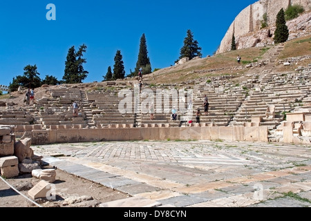 Théâtre de Dionysos Eleuthereus sur le slops de l'Acropole, Athènes, Grèce Banque D'Images