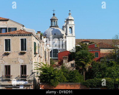 Rio de San Trovaso, chiesa di Santa Maria del Rosario, Dorsoduro, Venise, Italie Banque D'Images