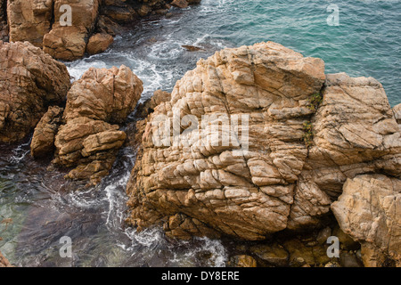 Es Castell (Palamós) naturel préservé, l'un des rares intact à Costa Brava, Espagne Banque D'Images