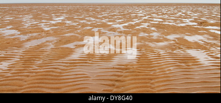 Les ondulations de sable sur une plage déserte Banque D'Images