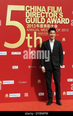 Beijing, Chine. 10 avr, 2014. L'acteur Mark Zhao prend part à la conférence annuelle 2013 de l'éloge de la China Film Directors Guild à Beijing, capitale de Chine, le 9 avril 2014. © Xinhua/Alamy Live News Banque D'Images