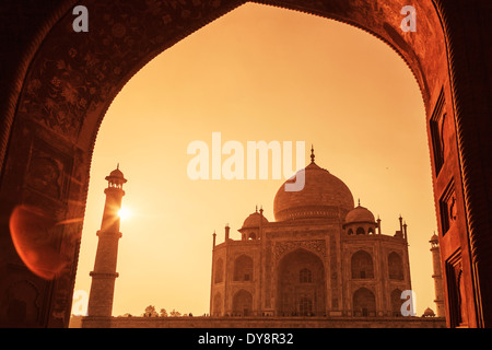 L'Inde, Uttar Pradesh, Agra, Taj Mahal (UNESCO site) Banque D'Images