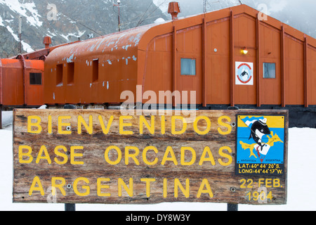 Base Orcadas est une station scientifique de l'Argentine en Antarctique, et la plus ancienne des stations dans l'Antarctique, toujours en exploitation Banque D'Images