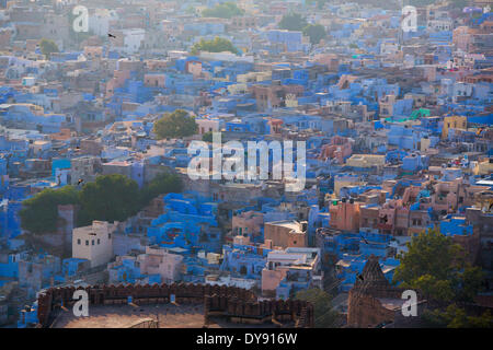 Jodhpur, Rajasthan, Rajasthan, ville bleue, l'Asie, l'Inde, ville, ville, bleu, Banque D'Images