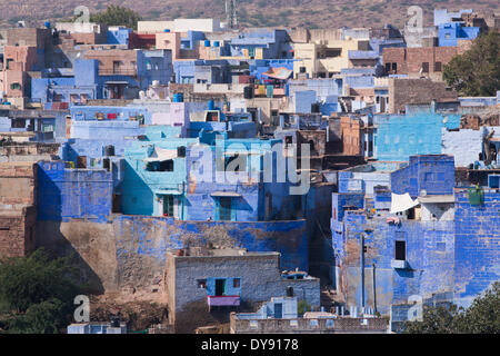 Jodhpur, Rajasthan, Rajasthan, ville bleue, l'Asie, l'Inde, ville, ville, bleu, Banque D'Images