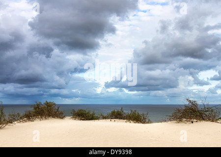 Vue sur la baie de Courlande dans Nida de dune de sable. La lituanie Banque D'Images