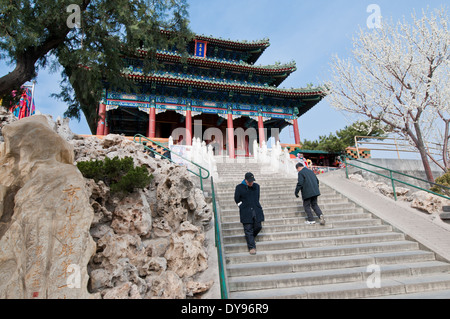 Pavillon Pavillon Wanchun ting (également appelé printemps éternel de dix mille ressorts) dans Parc Jingshan, Beijing, Chine Banque D'Images