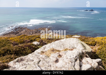 Le South West Coast Path, près de cape Cornwall Cornwall St Just West Country England UK Banque D'Images