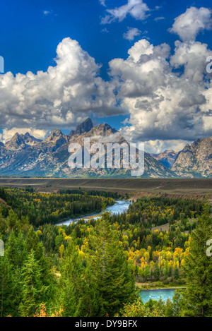 , Grand Teton National Park, Wyoming, USA, United States, Nord, paysage, rivière Banque D'Images