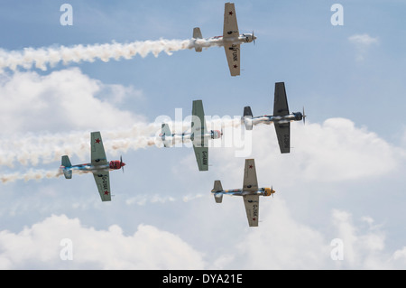 Alexandre Saltanov Aerostars Yak 50 à l'équipe de Flying Legends Airshow, Imperial War Museum Duxford Banque D'Images