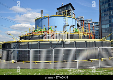 La station de pompage du bassin de marée au Royal Victoria Docks de l'Est de Londres. Banque D'Images