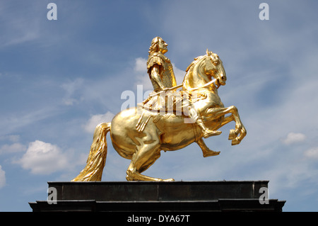 Monument d'Auguste II le Fort, Dresde (Allemagne) Banque D'Images