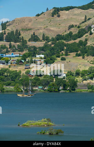 WA Washington USA America United States Oregon OU USA America United States ships ship bateau bateaux voile Colombie-britannique Ri Banque D'Images