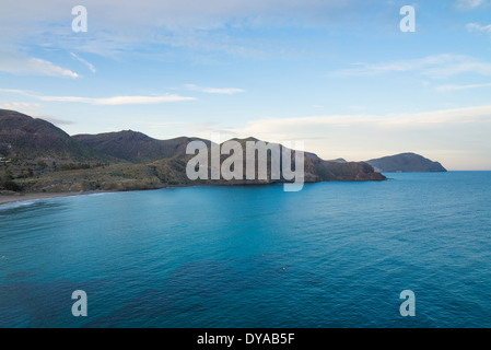 La côte d'une île volcanique parc naturel de Cabo de Gata, en Andalousie Banque D'Images