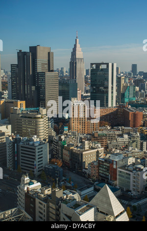 Le Japon, en Asie, Tokyo, Ville, architecture, ville, Shinjuku, ligne d'horizon, au sud, voyages, urbain Banque D'Images