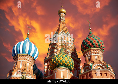 Une vue de la cathédrale Saint-Basile, Russie, Moscou Banque D'Images