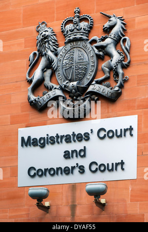 Cour des magistrats et l'enquête du Tribunal, Place de la Couronne, Manchester, Angleterre, RU Banque D'Images