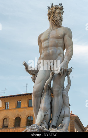 Statue de Neptun à Florence monument, Italie Banque D'Images