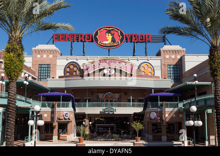 Centro Ybor Cinéma avec signe, Ybor City FL Banque D'Images