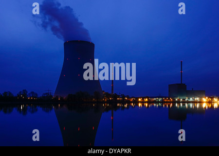 Nuclear power plant Ohu près de Landsberg, en Bavière, Allemagne Banque D'Images