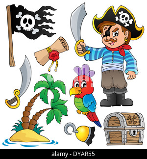 1 - collection thématiques pirate photo illustration. Banque D'Images