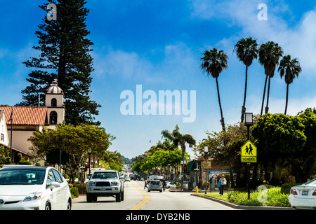Mission San Buenaventura et le centre-ville de Ventura en Californie Banque D'Images