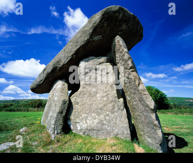 Trethevy Quoit chambre funéraire tombeau Cornwall England UK Banque D'Images