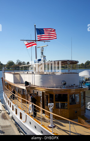 Le Sequoia, Yacht présidentiel des États-Unis jusqu'à l'Administration Carter et maintenant dans la propriété privée, à Washington DC. Banque D'Images