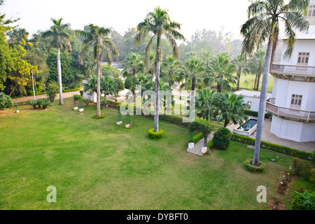 Usha Kiran Palace Guest House du Palais Jai Vilas,à l'origine Propriété de luxe Taj Usha Kiran Palace Hotel, le Madhya Pradesh, Inde centrale Banque D'Images