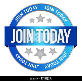 Rejoignez-nous aujourd'hui illustration design sur un fond blanc Banque D'Images