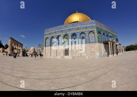 Dôme du rocher sur le Mont du temple, mosquée, vieille ville de Jérusalem, Israël Banque D'Images