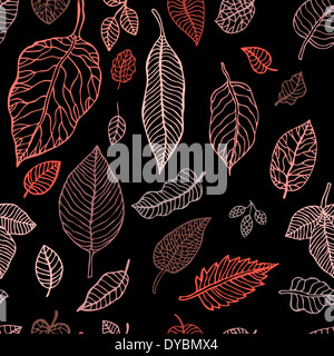 La chute des feuilles automne fond transparent Banque D'Images