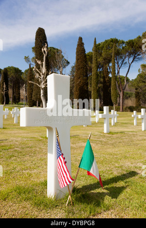 American 2e guerre mondiale Cimetière et Mémorial, Falciani, Florence, Toscane, Italie Banque D'Images