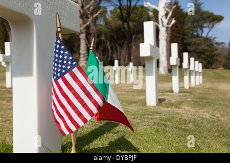 American 2e guerre mondiale Cimetière et Mémorial, Falciani, Florence, Toscane, Italie Banque D'Images