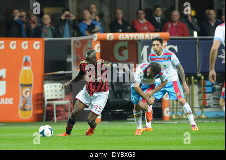 Milan, Italie. 13 avr, 2014. Balotelli (Milan) au cours de la série Amatch entre Milan vs Catane, le 13 avril 2014. Credit : Adamo Di Loreto/NurPhoto ZUMAPRESS.com/Alamy/Live News Banque D'Images