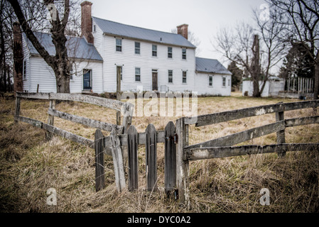 Historique site en danger, Montoverde au Maryland, vieille maison délabrée Banque D'Images