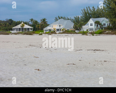 Maisons de Plage de luxe sur plage de sable à Boca Grande en Floride, USALuxury Banque D'Images