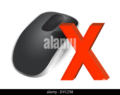 Souris d'ordinateur sans fil rejeté isolé sur fond blanc Banque D'Images