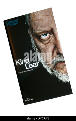 Programme pour la production de 2014 Le Roi Lear de William Shakespeare à l'Olivier Theatre. Banque D'Images