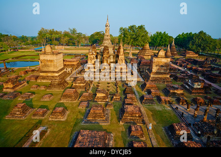 La Thaïlande, Sukhothai, Parc historique de Sukhothaï, le Wat Mahatat Banque D'Images